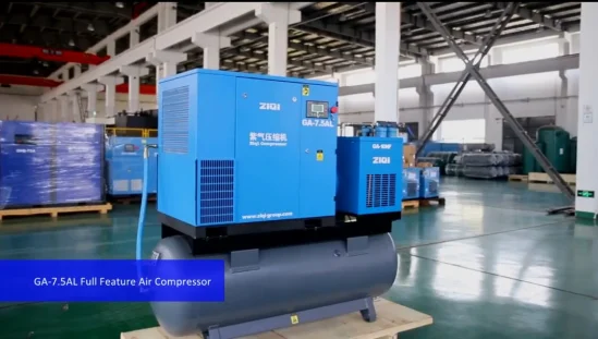 5HP-30HP Industrial Stationary AC Power Belt Driven Air Cooled Germany Ghh Rand Air End Compact Combined Oil Screw Air Compressor with Tank Air Dryer and Filter